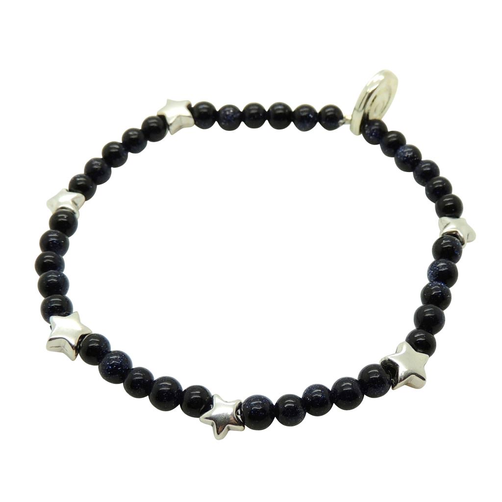Dana Levy Men’s Galaxy of Stars Gemstone Bead Bracelet - Blue Sandstone 