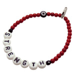 Dana Levy Personalise and Protect Alphabet Name Glass Bead Bracelet - Strength / Red / Black Evil Eye