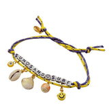 Dana Levy Treasure Island Charms Nautical Cord Bracelet - Sun Sand Surf Purple Yellow 