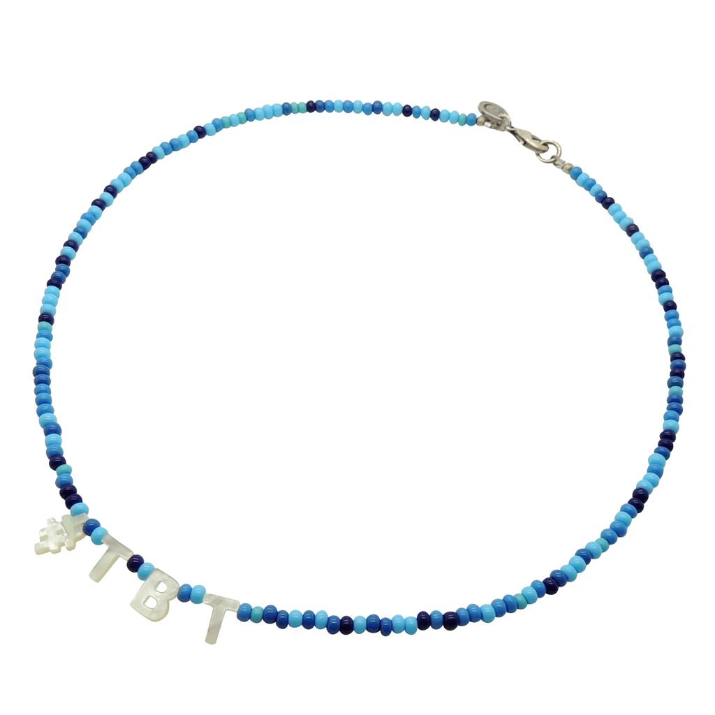 Dana Levy #TBT Glass Rocaille Bead Mix Necklace - Marine Blue Mix