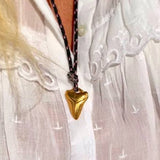 Dana Levy Shark Tooth Charm Nautical Cord Necklace - Black Cord Model