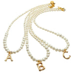 Dana Levy Bamboo Alphabet Initial Charm Freshwater Pearl Necklace - ABC Group