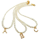 Dana Levy Bamboo Alphabet Initial Charm Freshwater Pearl Necklace - ABC Group