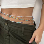 Dana Levy Yin Yang Charm Freshwater Pearl Belly Chain - Trio with Balagan and Ibiza Blues Pearl Belly Chains ThreadsGen 