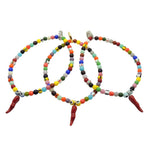 Dana Levy Men's Cornicello Horn Charm Balagan Glass Bead Bracelet - Group Trio