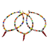 Dana Levy Men's Cornicello Horn Charm Balagan Glass Bead Bracelet - Group Trio