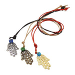 Dana Levy Filigree Hamsa Hand Charm Leather Cord Necklace - Group Trio
