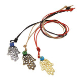 Dana Levy Filigree Hamsa Hand Charm Leather Cord Necklace - Group Trio