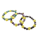 Dana Levy Smiley Charm Tie Dye Gemstone Bead Bracelet - Trio