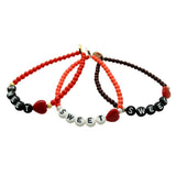 Dana Levy Sweetheart Alphabet Charm Glass Bead Bracelet - Trio