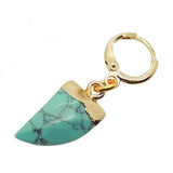Dana Levy Gemstone Tooth Amulet Huggie Earring - Turquoise Howlite
