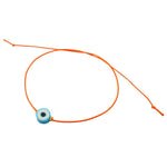 Dana Levy Evil Eye Charm Disc Cord Bracelet - Turquoise Evil Eye / Orange Cord 