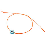 Dana Levy Evil Eye Disc Cord Bracelet - Turquoise Evil Eye / Orange Cord 