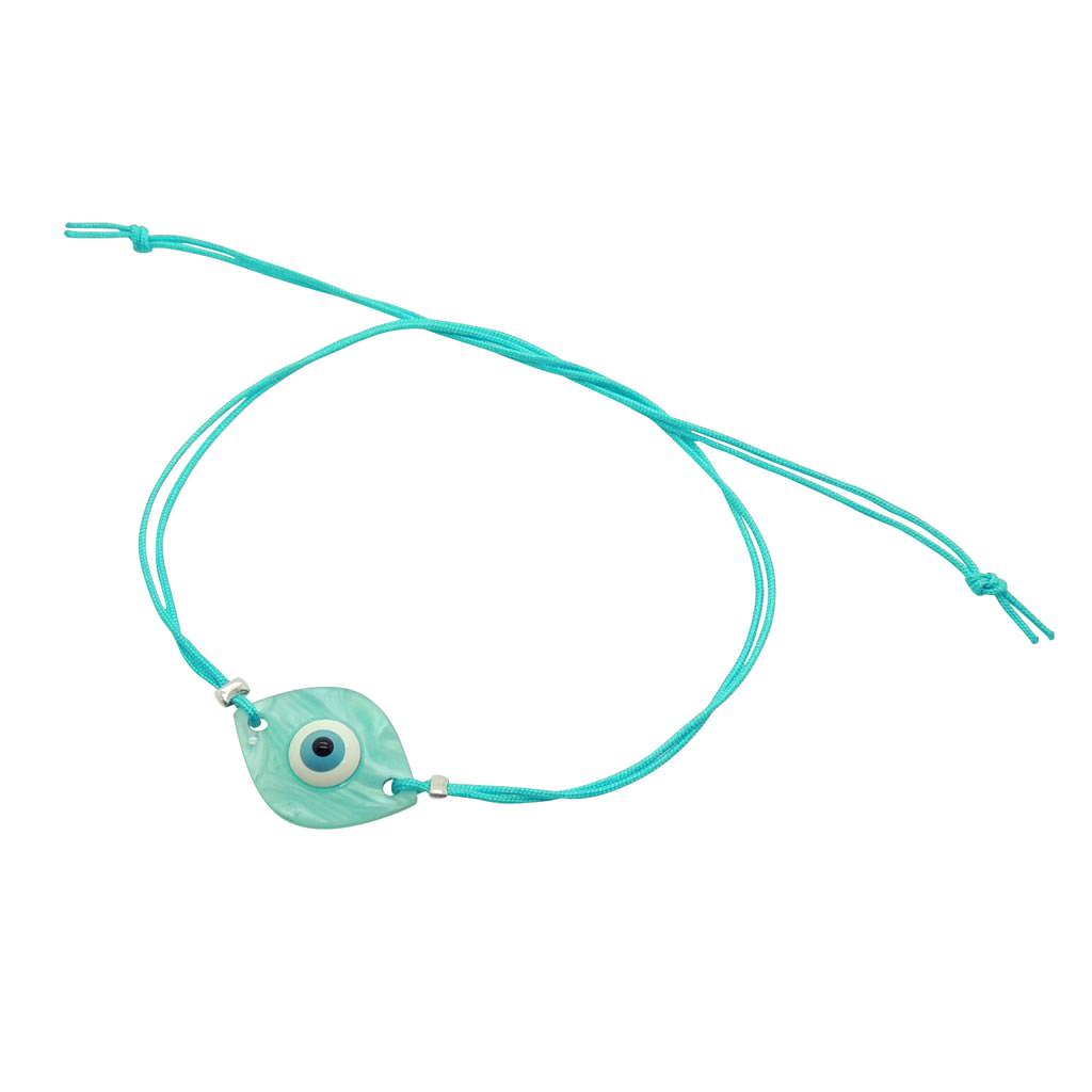 Dana Levy Pearlized Evil Eye Charm Cord Bracelet - Pearlized Turquoise