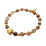Dana Levy Alphabet Cube Stardust Gemstone Bead Bracelet - Botswana Agate