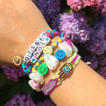 Dana Levy Multicolour Smiley Face Charm Dotty Glass Bead Bracelet - Multicolour Bracelets Wrist Stack