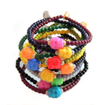 Dana Levy Colour Skull Bracelets Large Pile Colour Mix Mens