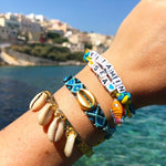 Dana Levy Midas Seashell Charm Mini Friendship Bracelet - Blue Bracelet Trio Wrist Syros
