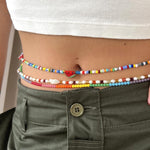 Dana Levy Watermelon Charm Balagan Multicolour Glass Bead Belly Chain - Detail Trio ThreadsGen