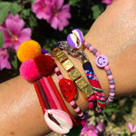 Dana Levy Spell It Out Personalised Alphabet Cube Nautical Cord Bracelet - Love with Pink Purple Bracelets Mix Wrist