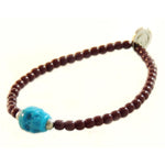 Dana Levy Colour Skull Charm Glass Bead Bracelet - Teal Maroon