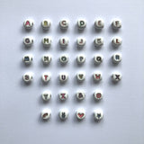 Dana Levy White Enamel Alphabet Letter Bead Colour Chart 