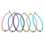 Dana Levy Limited Edition Enamel Initial Charm Glass Bead Bracelet - White Symbol Charms Group