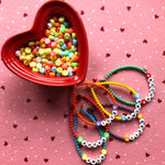 Dana Levy Love Letters Alphabet Glass Bead Bracelet - Multicolour Hearts Mix 