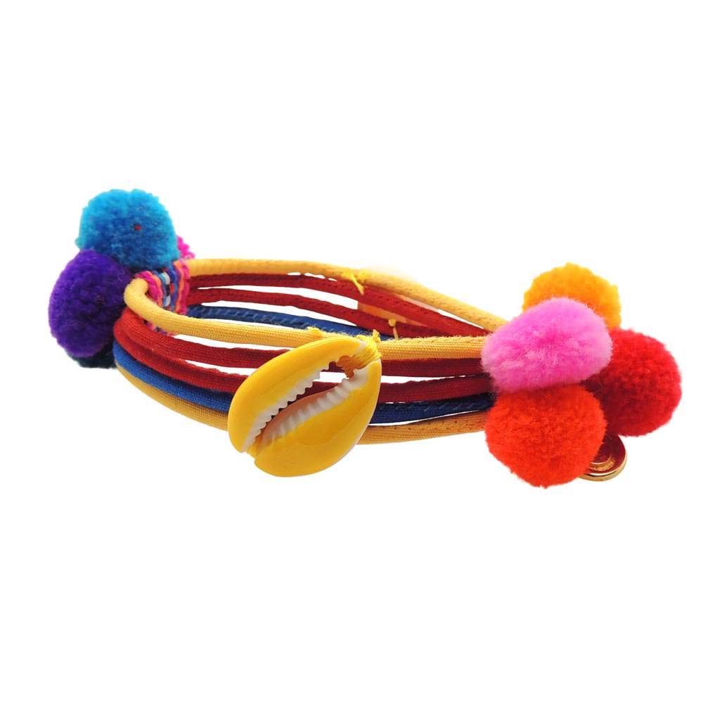 Dana Levy Enamel Shell Charm Pompom Friendship Bracelet - Yellow