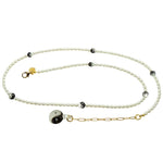 Dana Levy Yin Yang Charm Freshwater Pearl Belly Chain - Gold plate