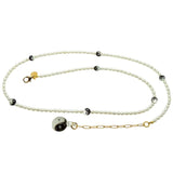 Dana Levy Yin Yang Charm Freshwater Pearl Belly Chain - Gold plate