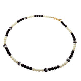 Dana Levy Yin Yang Charm Gemstone Bead Necklace - Gold Plate