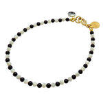 Dana Levy Yin Yang Charm Polka Dot Gemstone Anklet - Gold Plate