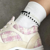 Dana Levy Yin Yang Charm Polka Dot Gemstone Anklet - Yin Yang Anklet Duo ThreadsGen