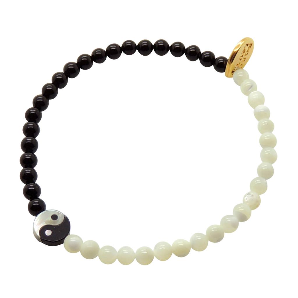 Dana Levy Yin Yang Charm Gemstone Duo Bracelet - Gold Plate
