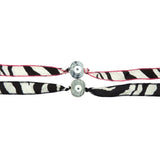 Dana Levy Multicolour Glass Evil Eye Amulet Wild Silk Ribbon Wrap Bracelet - Zebra Print Duo