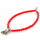 Dana Levy Zodiac Sign Charm Glass Bead Bracelets - Antique Silver Coral