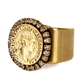 Dana Levy Diamante Ancient Roman Coin Ring - Antique Gold