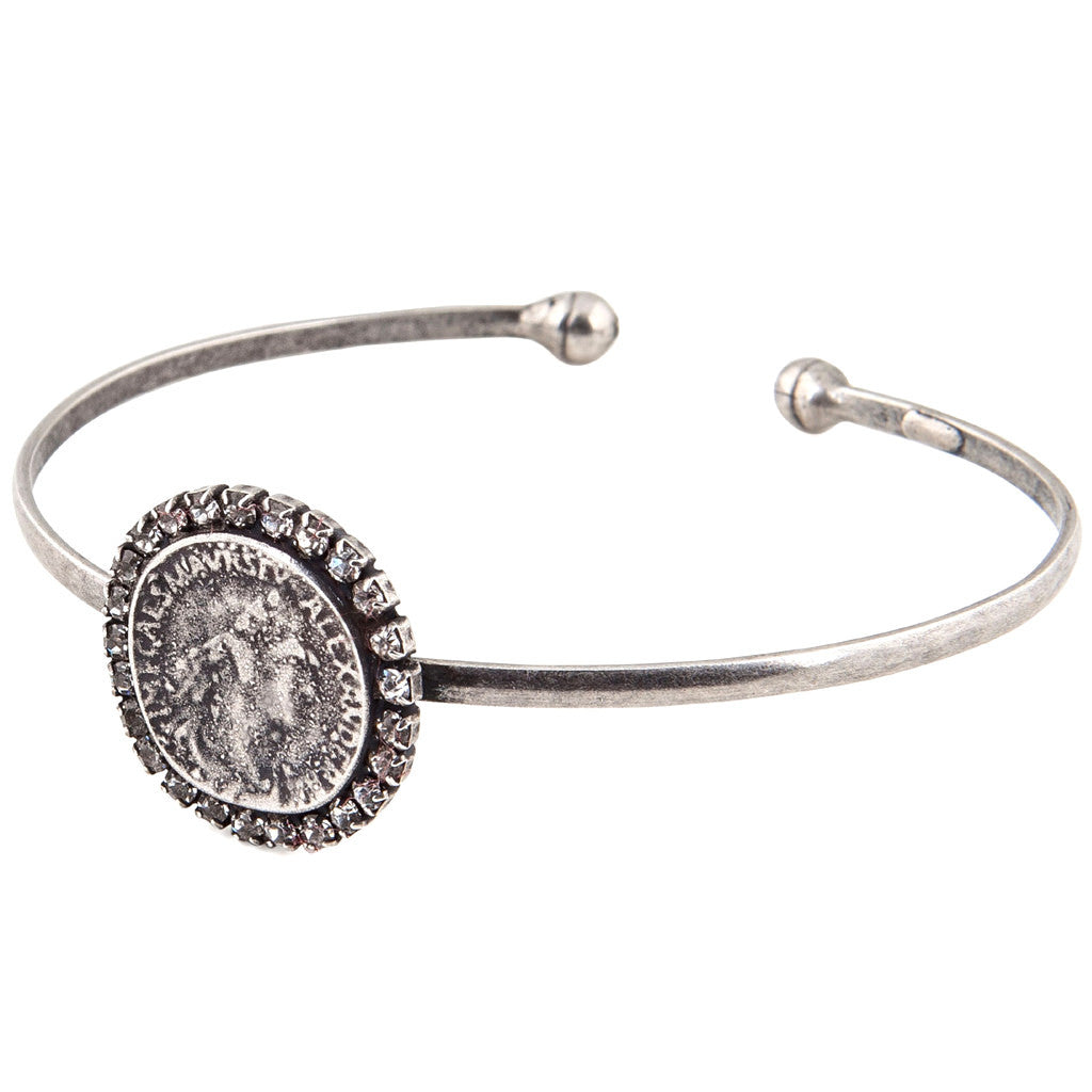 Dana Levy Diamante Ancient Roman Coin Cuff - Antique Silver