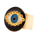 Dana Levy Enamel Evil Eye Charm Ring - Black