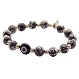 Dana Levy Multicolour Evil Eye Charm Stardust Cracked Agate Bracelet - Black