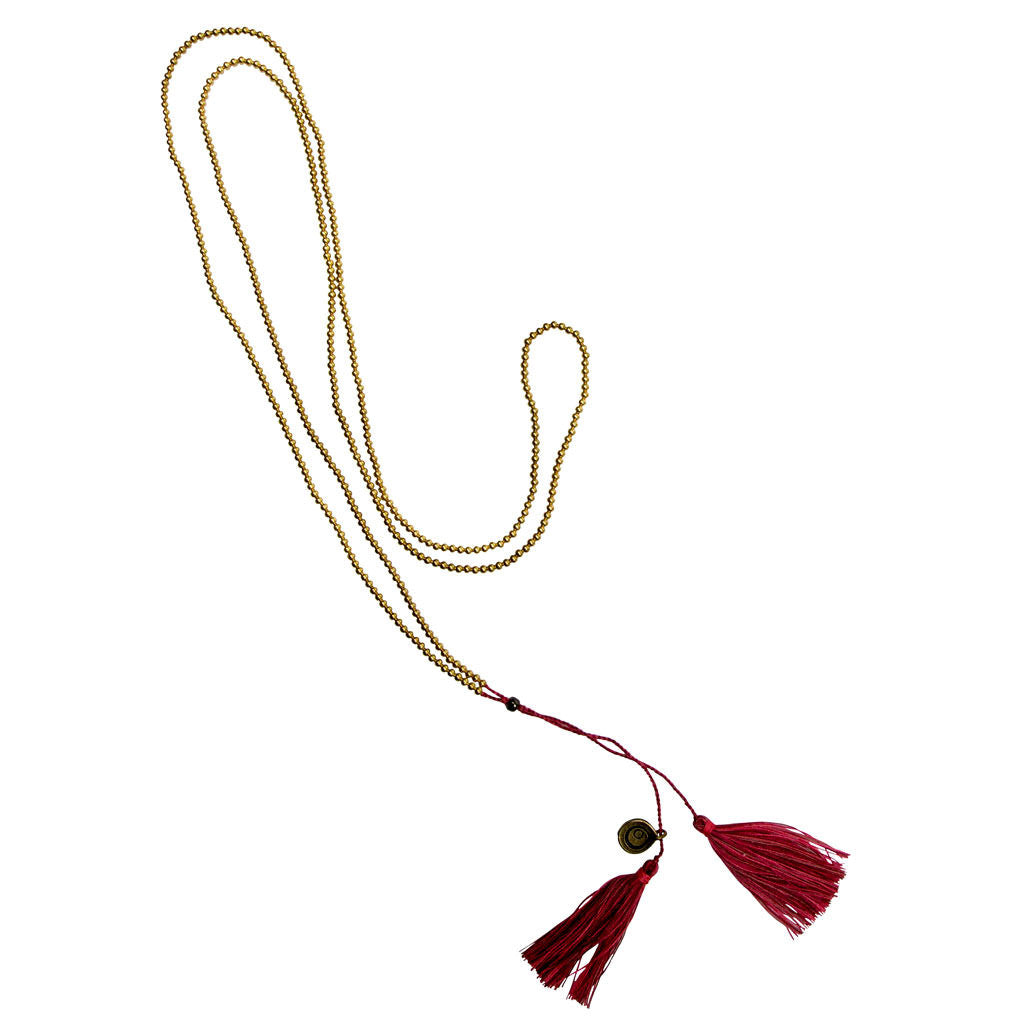Dana Levy Beaded Tassel Duo Necklace - Pink
