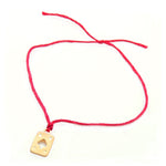 Dana Levy Mini Playing Card Charm Red String Bracelet -  Spade