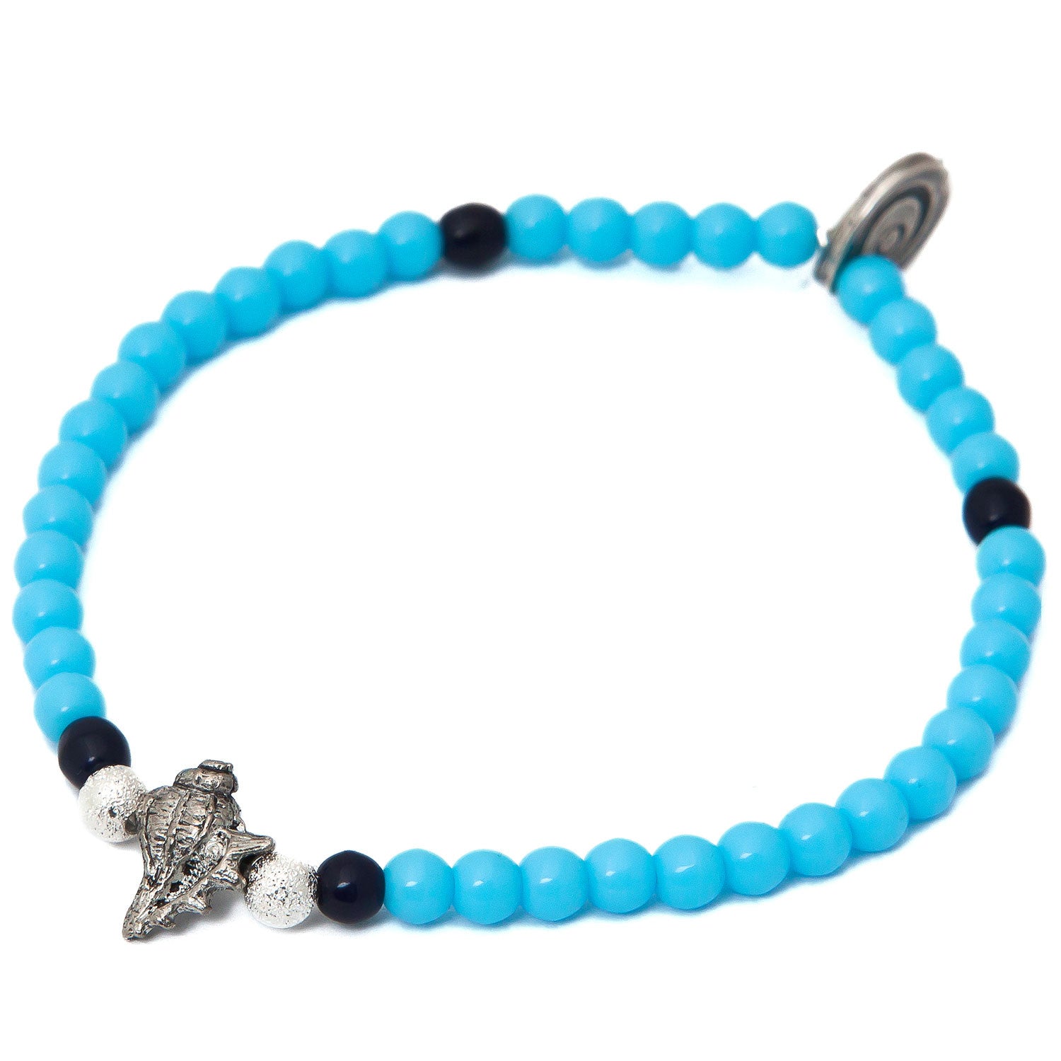 Dana Levy Conch Seashell Charm Glass Bead Bracelet
