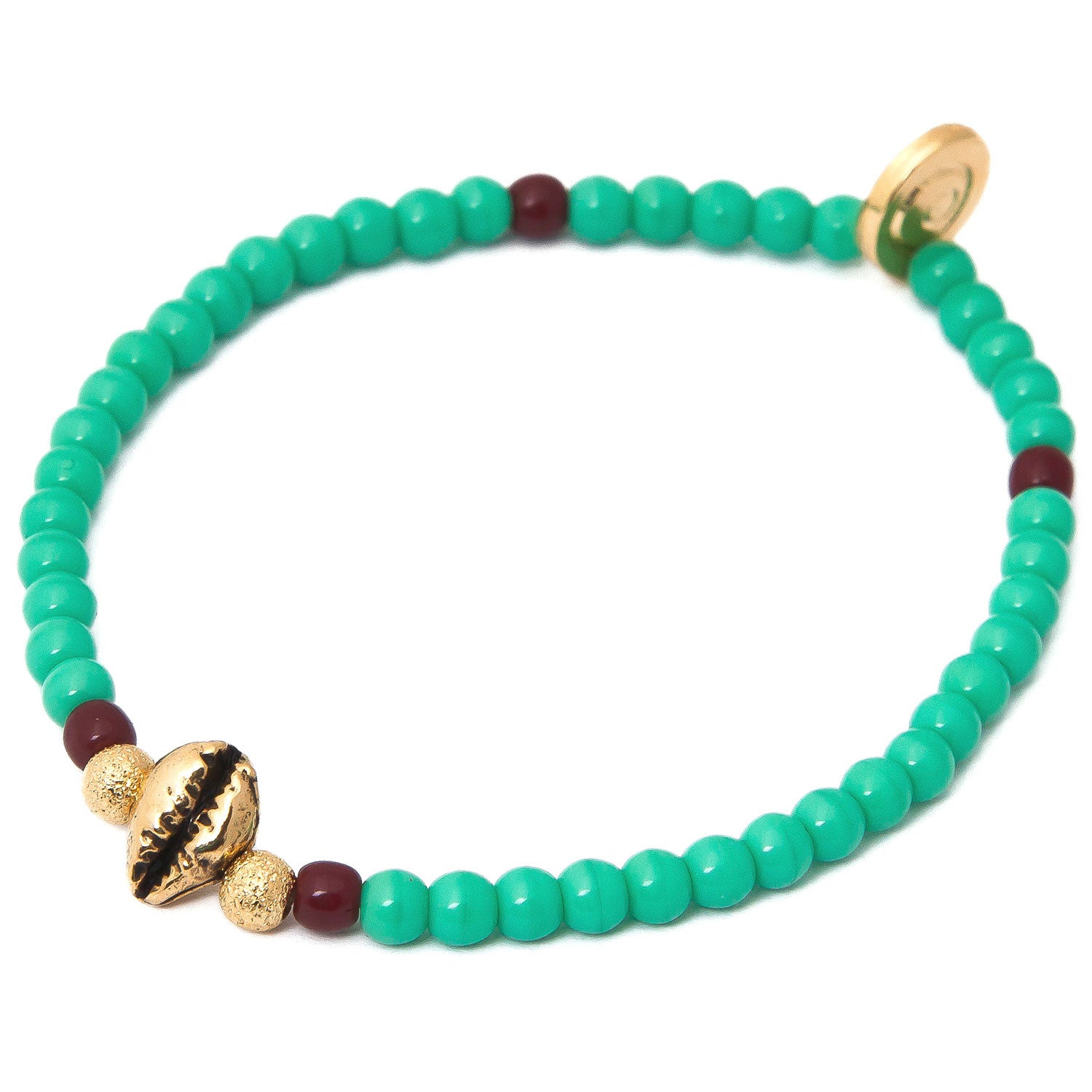 Dana Levy Cowry Shell Charm Glass Bead Bracelet