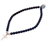 Dana Levy Cross Charm Glass Bead Bracelet