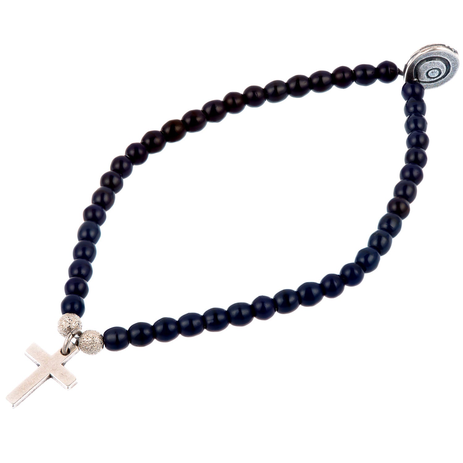 Dana Levy Cross Charm Glass Bead Bracelet