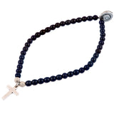 Dana Levy Cross Charm Glass Bead Bracelet