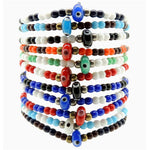 Dana Levy Men's Evil Eye Lucky Charm Football Team Glass Bead Bracelet - Group Stack