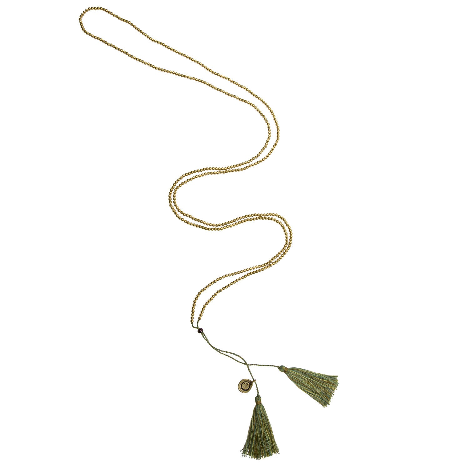 Dana Levy Men's Beaded Tassel Duo Necklace - Green